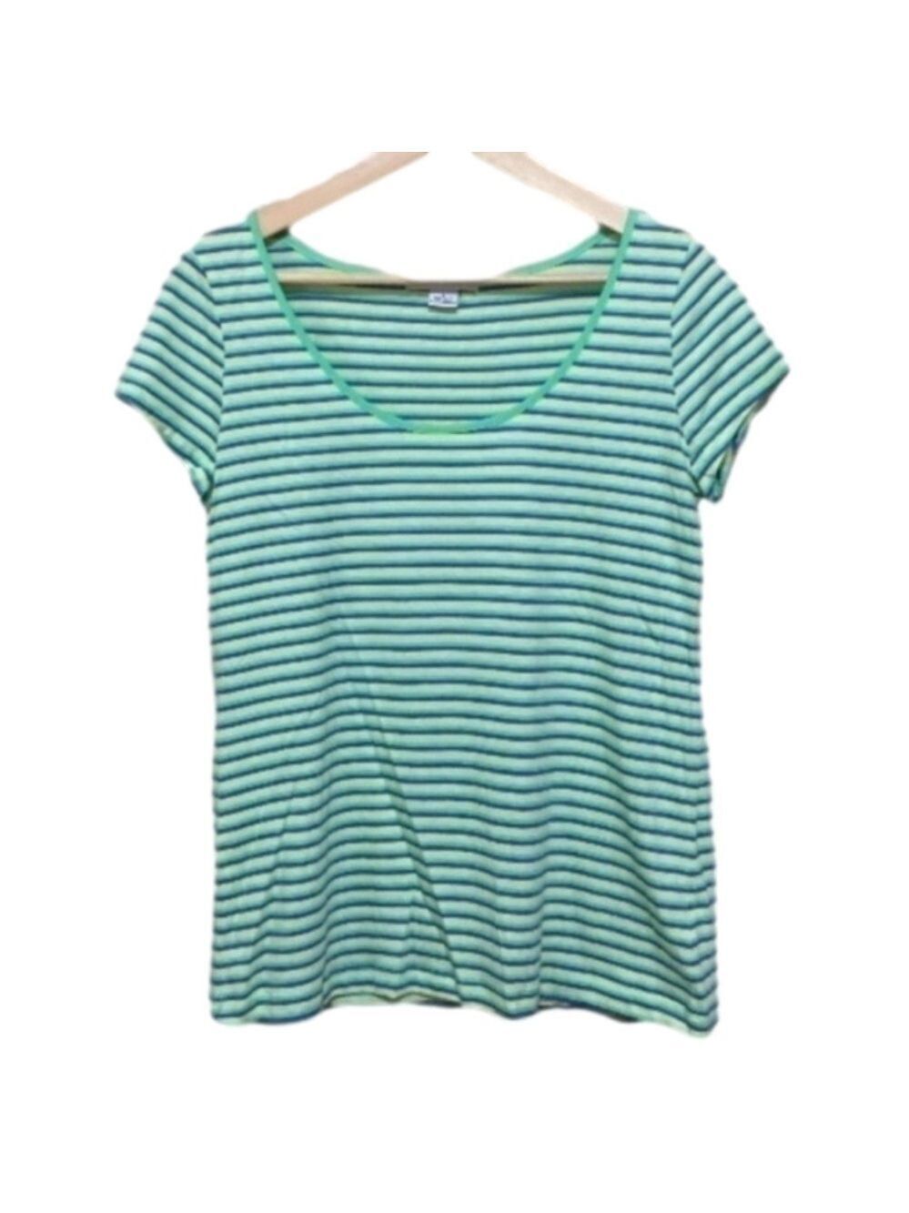 LIZ Claiborne pastel striped cap sleeve scoop neck small tee